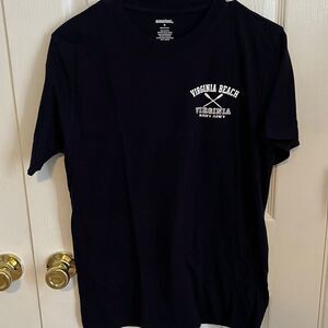 Virginia‎ Beach Womens Small Navy Short Sleeve Cotton Tee